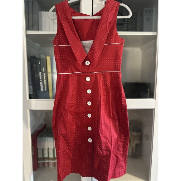 Vintage Women's BEBE Polka Dots Dress‎ Size medium RETRO - Picture 2 of 7